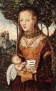 CRANACH, Lucas the Elder Young Mother with Child dfhd oil painting on canvas